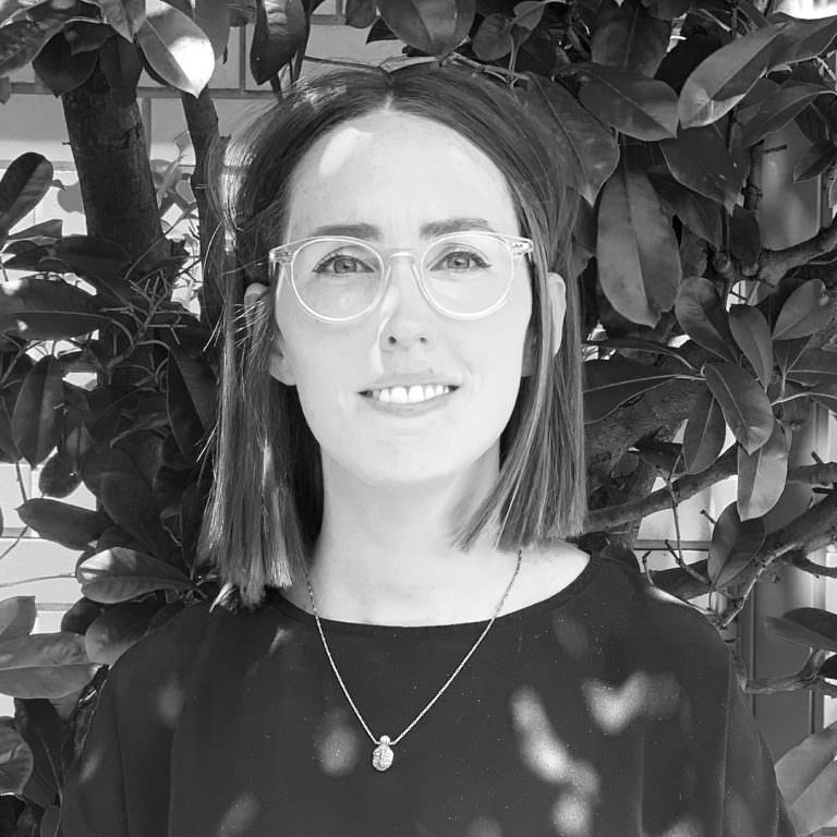 Black and white photo of Tess O'Meara