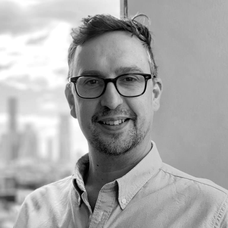 Black and white photo of Nathan James